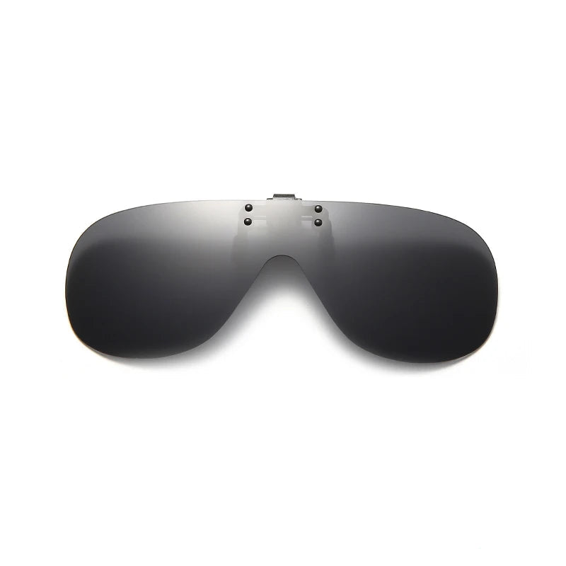 VIVIBEE grey polarised clip-on sunglasses with mirror finish and UV400 protection