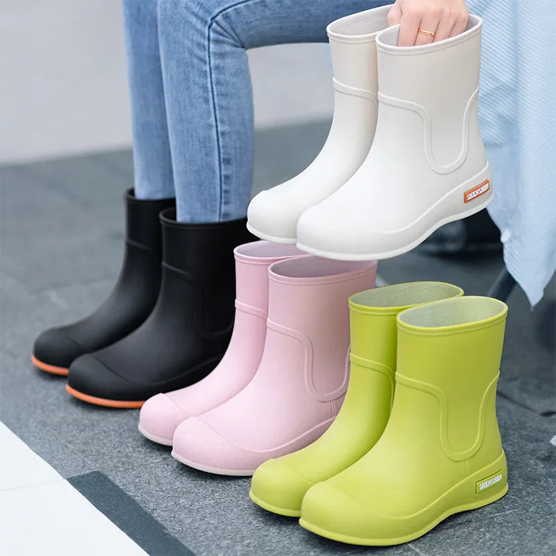 Women’s ankle gumboots shown in multiple colours for everyday wet weather wear
