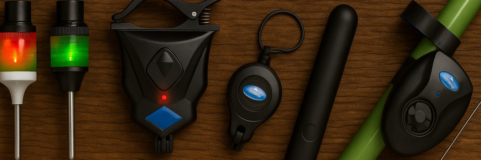 Collection of electronic fishing bite alarms 