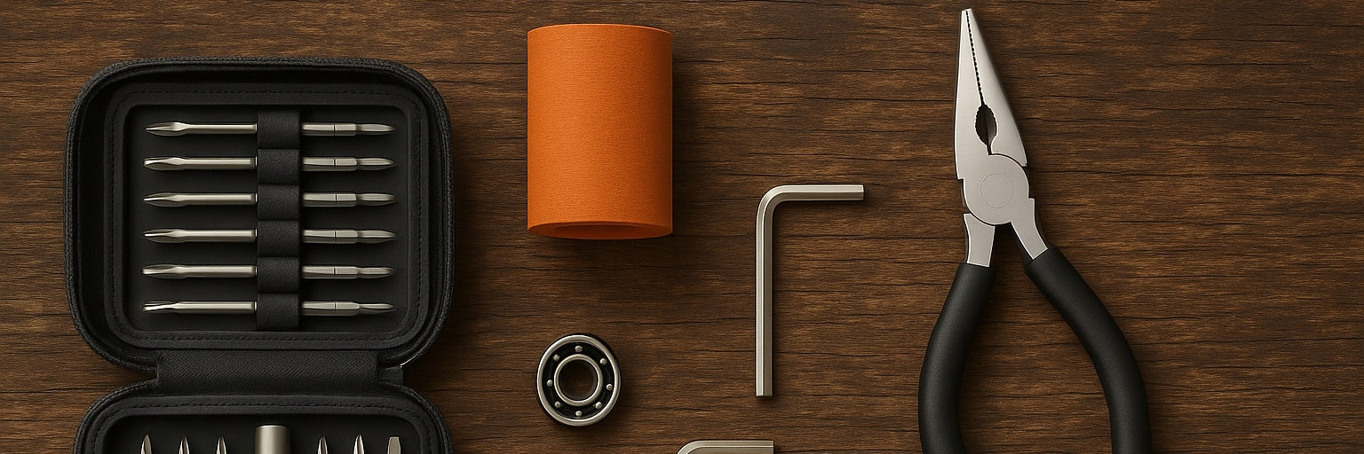 Repair tools laid on timber