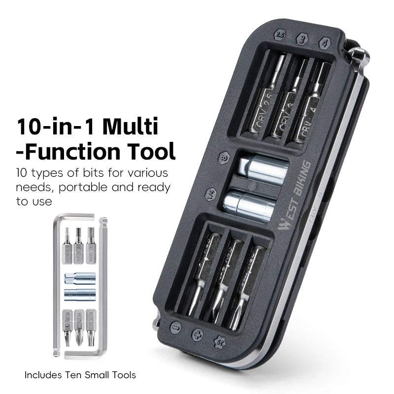 10-in-1 compact bike repair multitool product packaging