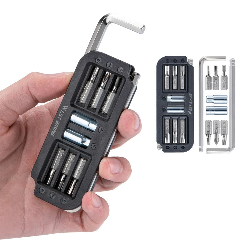 10-in-1 compact bike repair multitool held in hand