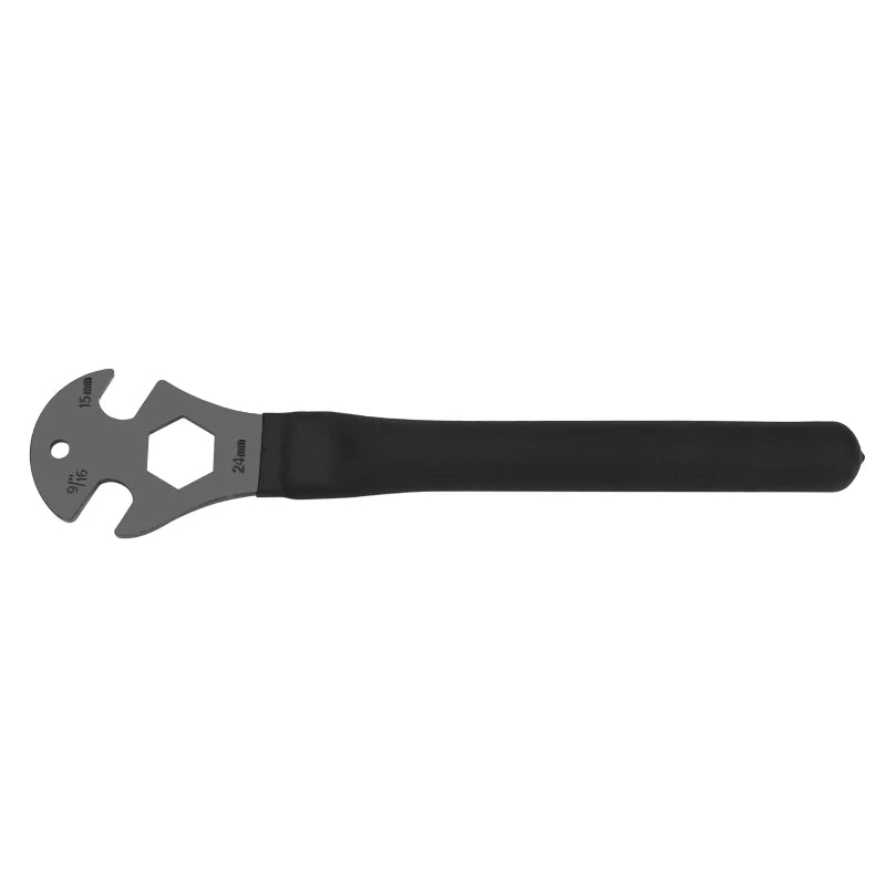 Side view of 15mm bicycle pedal wrench with long handle
