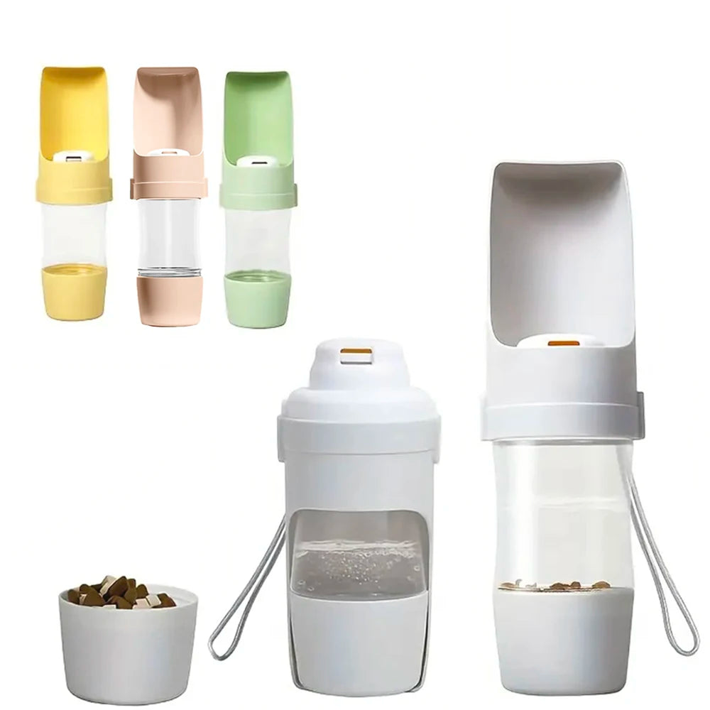 Two in one dog travel bottle colour options