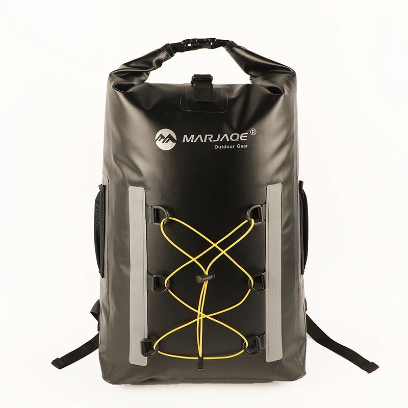 30 litre waterproof dry bag backpack black  front view