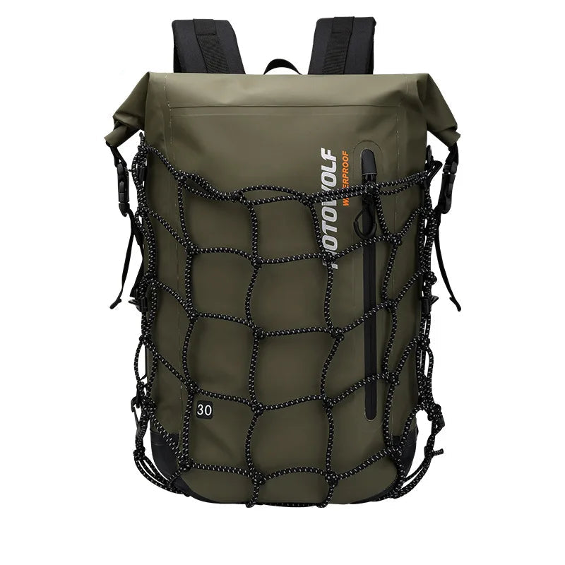Olive 30L waterproof roll top outdoor backpack