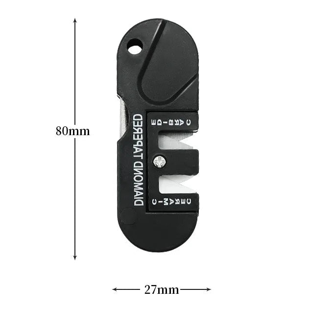4-in-1 pocket knife sharpener showing multi-stage sharpening tool design