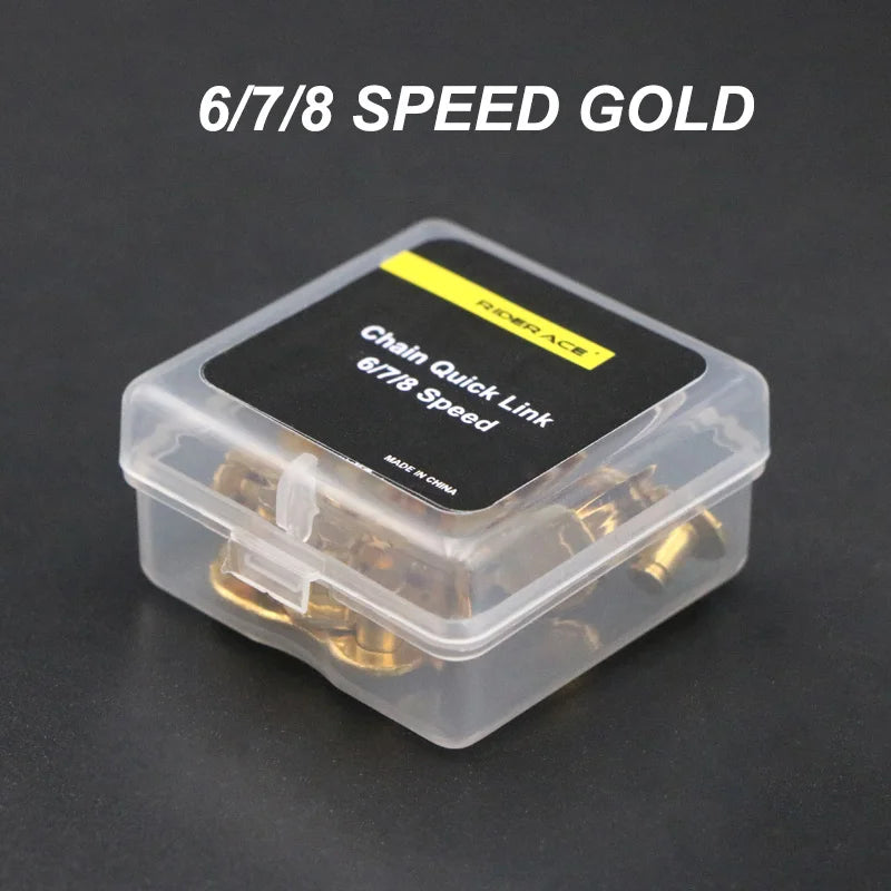 6 and 7 speed gold bicycle chain master links in box