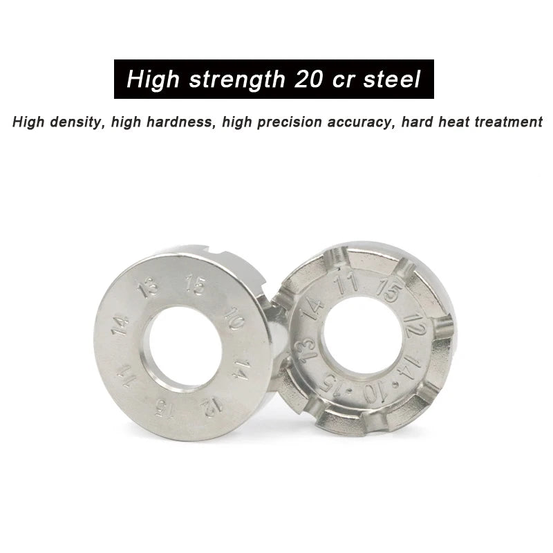 Pair of 8 way spoke wrenches stainless steel