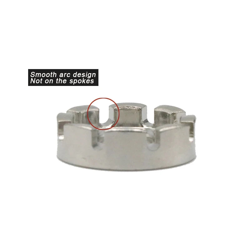 Side profile of stainless steel spoke wrench