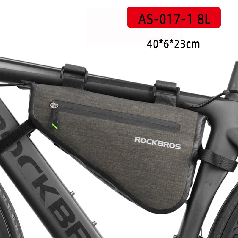 8L waterproof triangle bike frame bag