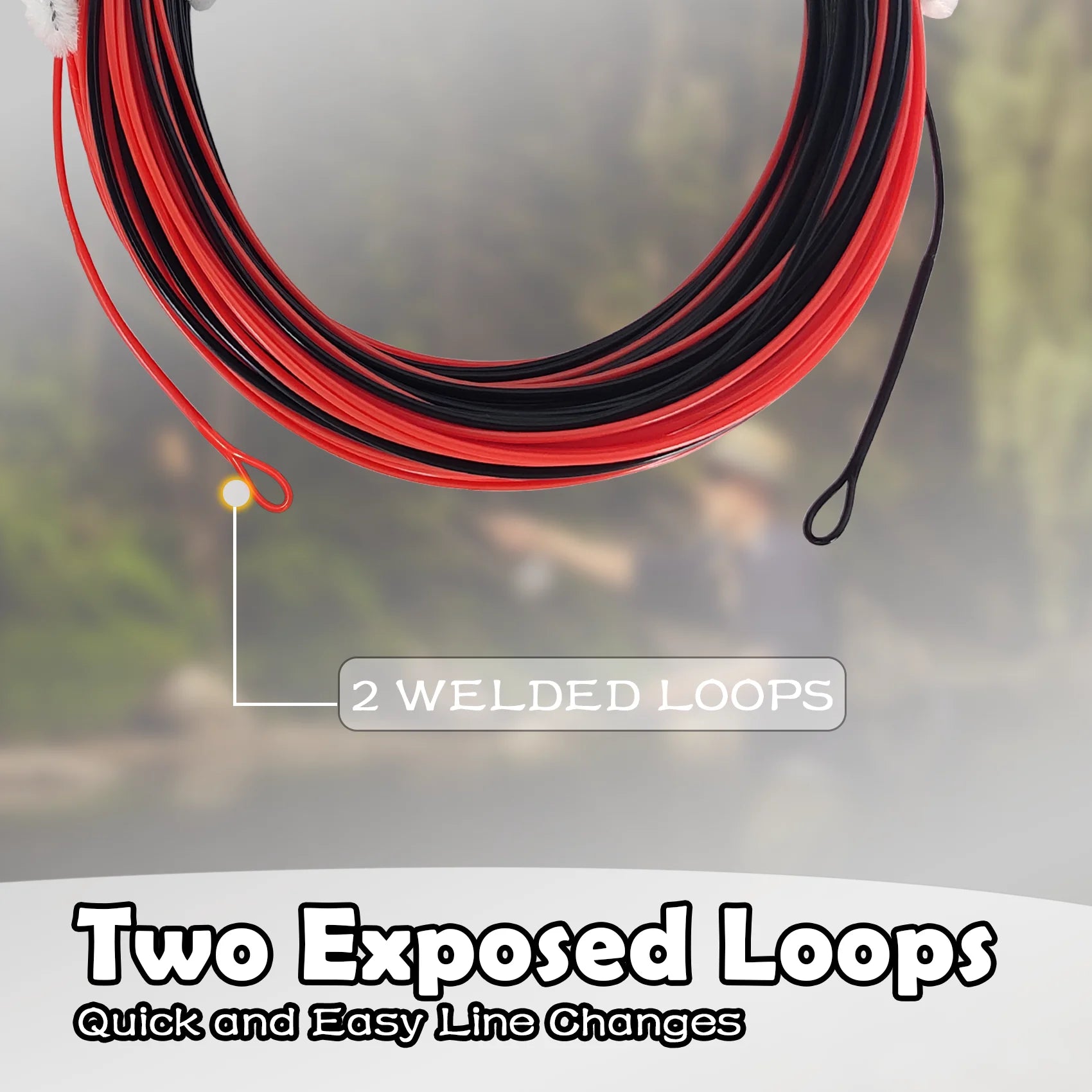 Full Fast Sinking Fly Fishing Line – Weight Forward Taper with 2 Welded Loops, 6 IPS, 90FT