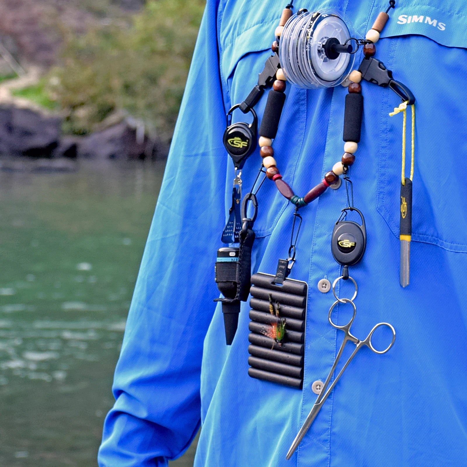 SF Fly Fishing Neckvest Lanyard Combo – Adjustable Tool Holder with Foam Neck Strap & Quick Release