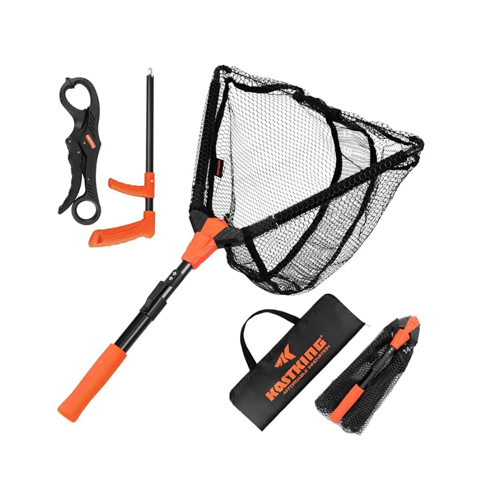 Floating Foldable Landing Net – With Scale & EVA Handle