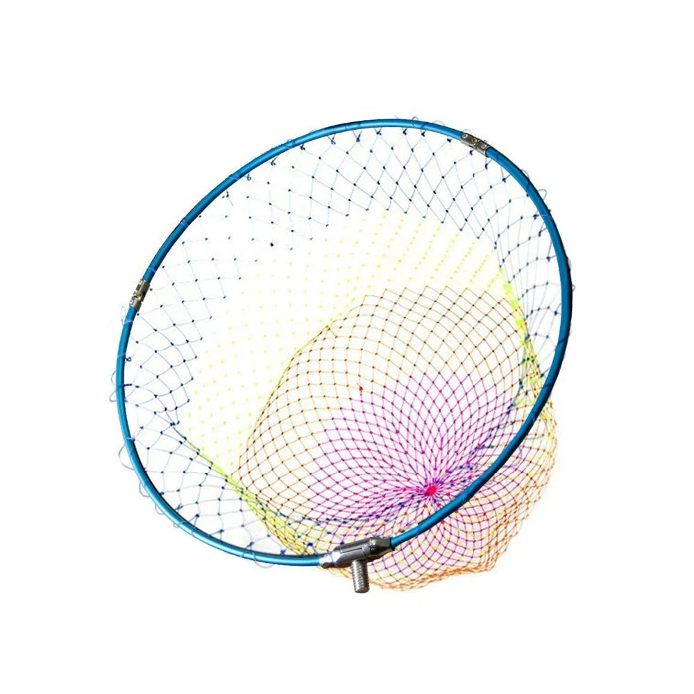 Fishing net with colorful rim on a white background