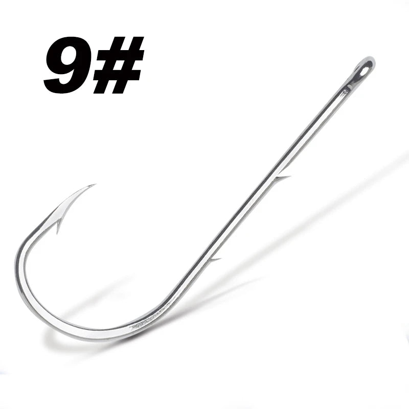 50PCS Long Shank Fishing Hooks – Double Bait Keeper Barbs High Carbon Steel Fishhooks