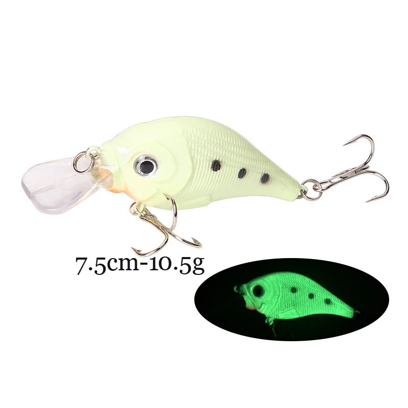 Luminous Crankbait Minnow Bait with 3D Eyes for Freshwater & Saltwater