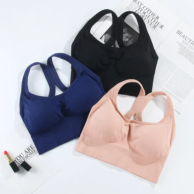 Quick Dry Padded Sports Bra – Seamless Push-Up for Women