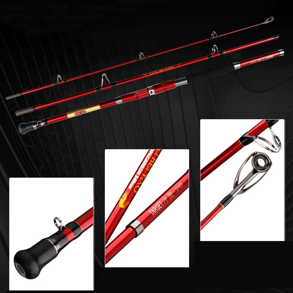 High Carbon Slow Jigging Rod – 30kg Power, 3-Section Travel Design