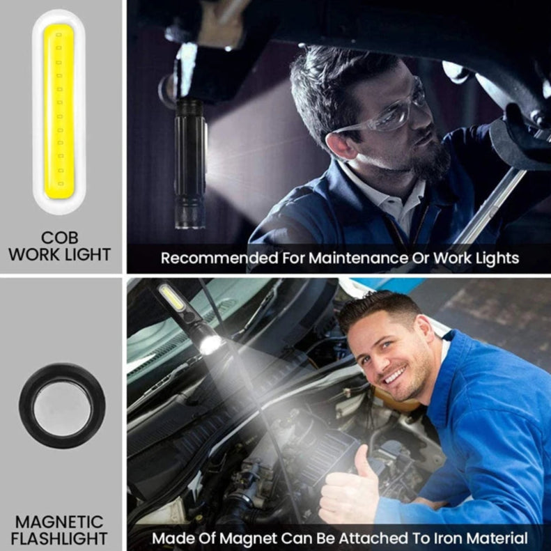 T6 USB Rechargeable Flashlight – Zoomable Torch with COB Light