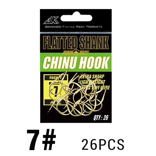 JK Extra Sharp Golden Flat Chinu Hooks – High-Quality Iseama Fishing Hooks