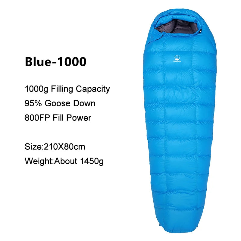 BLACK SNOW High Quality Goose Down Sleeping Bag – Premium Outdoor Camping & Hiking Gear