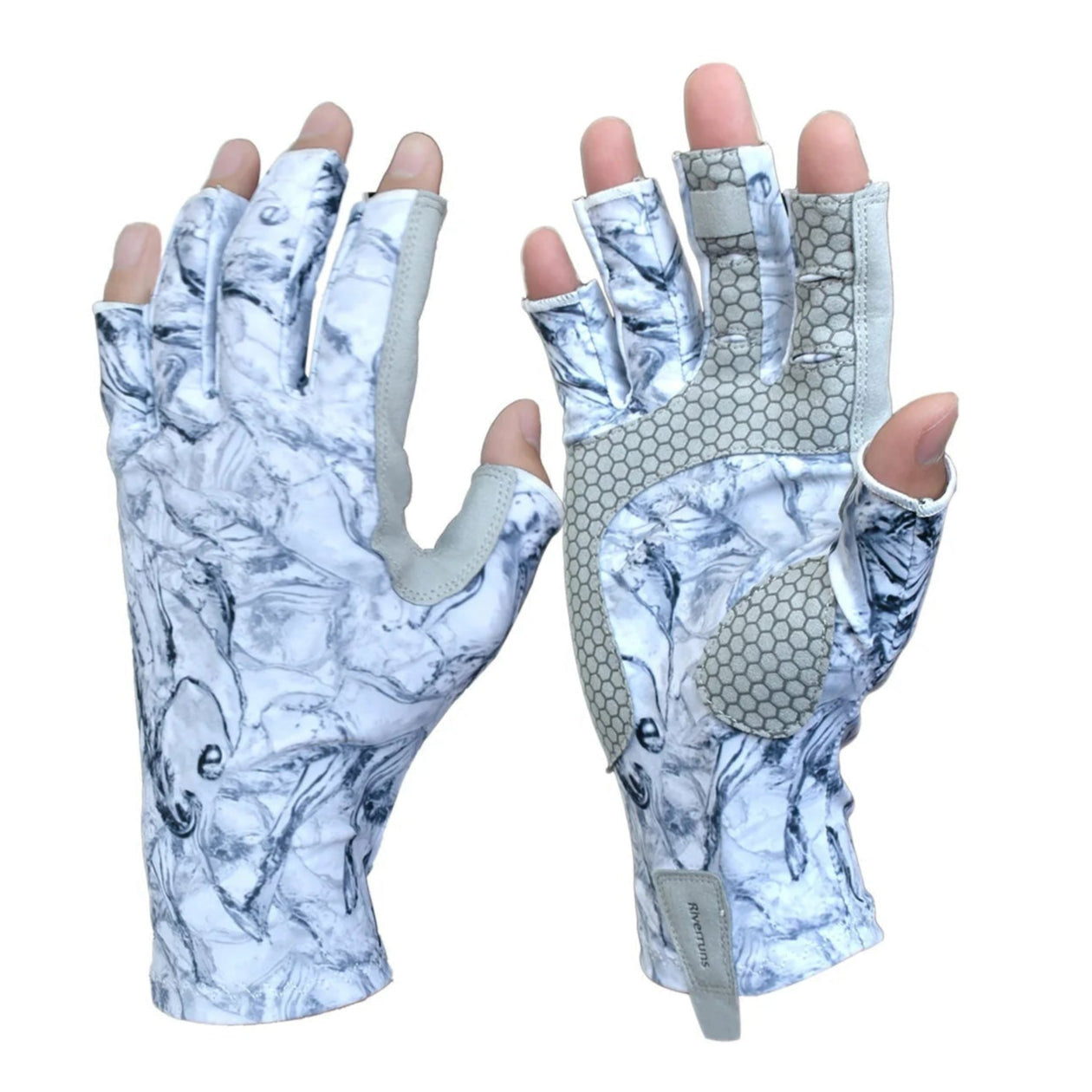 RIVERRUNS Fingerless Fishing Gloves – UPF 50+ Sun Protection for Fishing, Cycling, Kayaking & Hiking