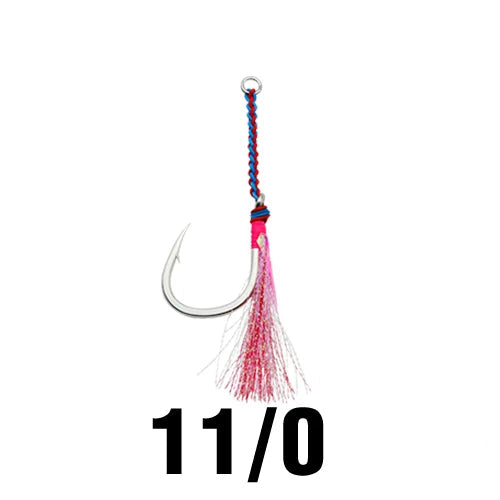 Fishing Super Heavy Duty Wire Single Assist Hooks - High Carbon 7x7 Stainless Steel Wire, 2PCS