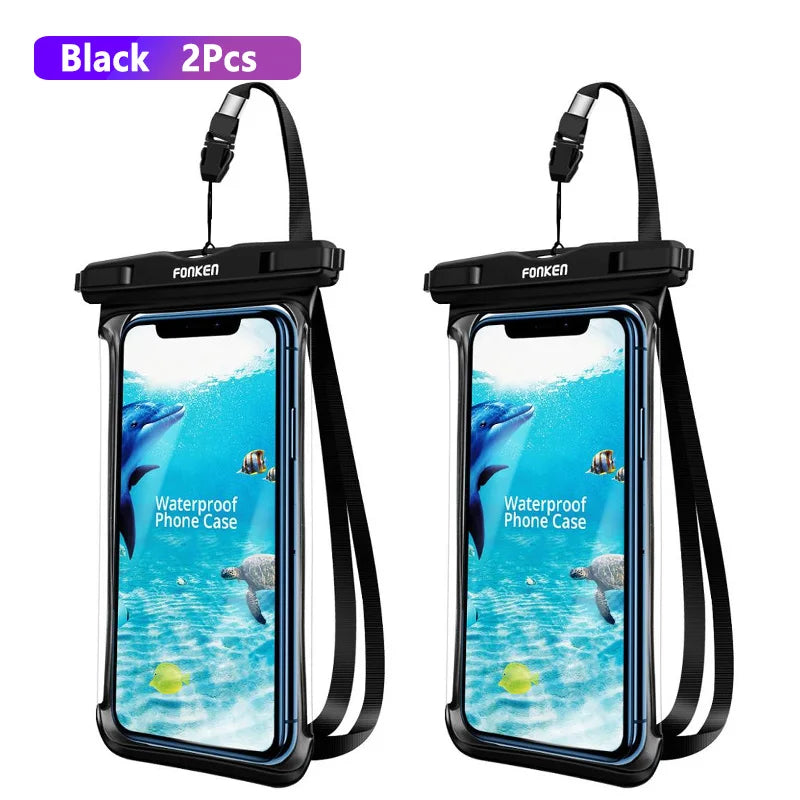 FONKEN Full View Waterproof Phone Case – Universal Dry Bag for Swimming & Outdoor Use