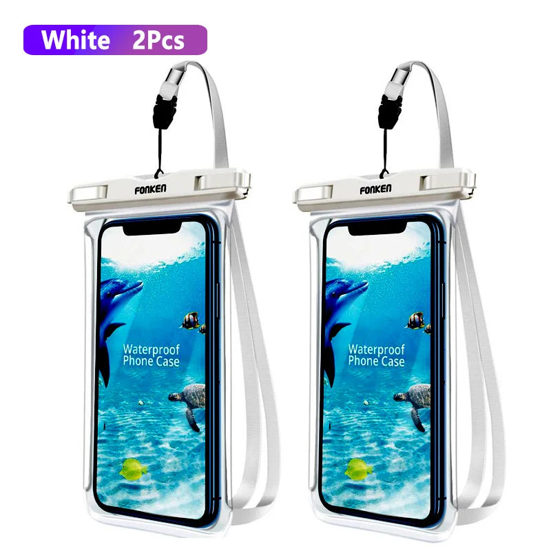 FONKEN Full View Waterproof Phone Case – Universal Dry Bag for Swimming & Outdoor Use