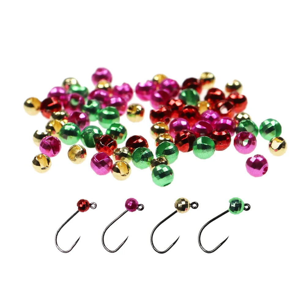 Slotted Tungsten Fly Tying Beads 2.5–4mm Disco Faceted