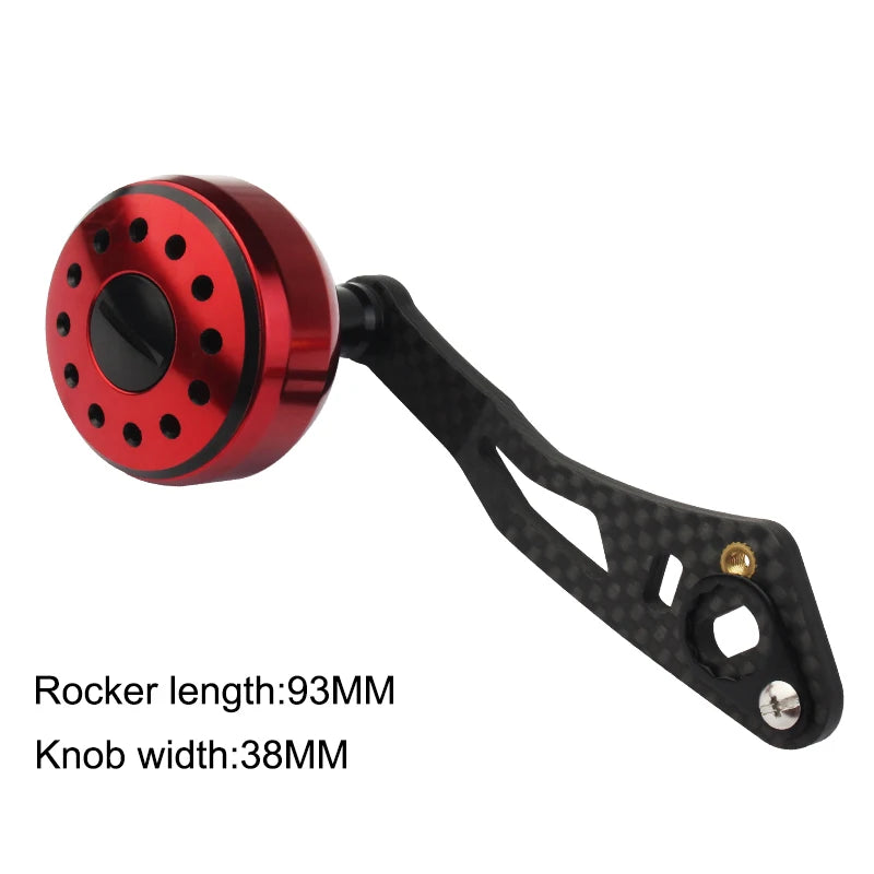 Carbon Fibre Reel Handle with Metal Knob – 9CM for Baitcasting Reels