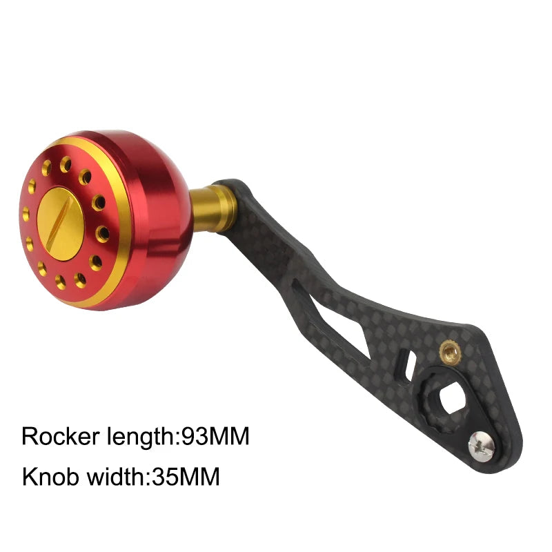 Carbon Fibre Reel Handle with Metal Knob – 9CM for Baitcasting Reels