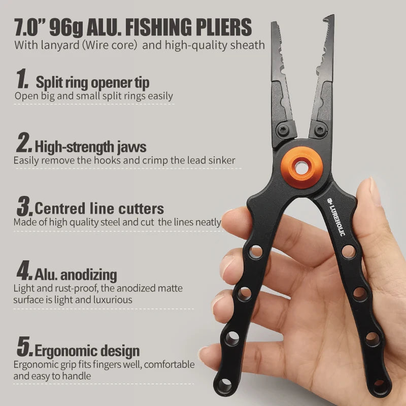 Aluminium Fishing Pliers and Fish Grip Combo for Hook Control