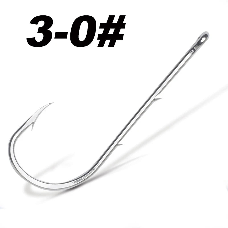 50PCS Long Shank Fishing Hooks – Double Bait Keeper Barbs High Carbon Steel Fishhooks