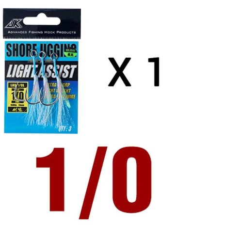 Shore Jigging Assist Hooks with Glow Fibres – 3PCS