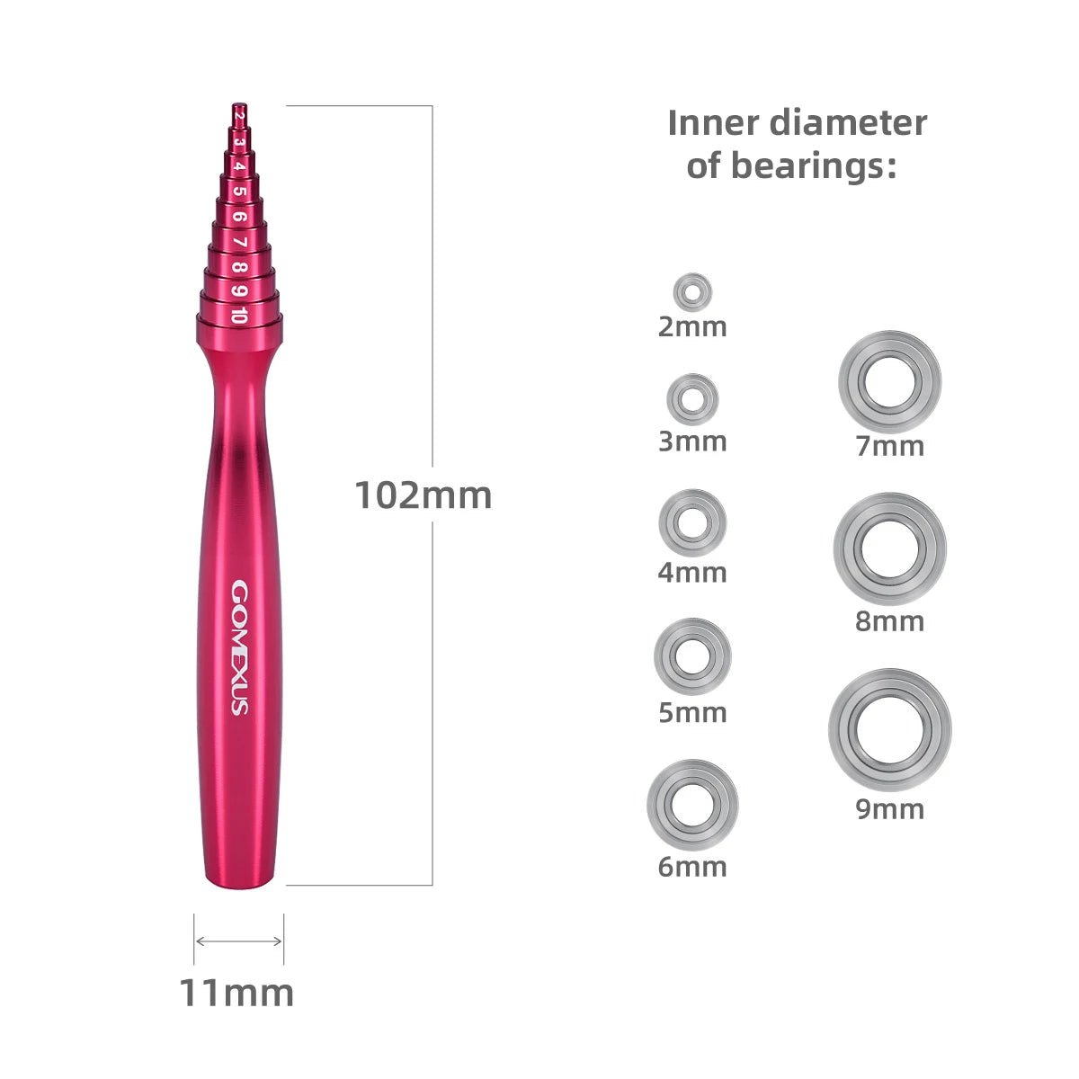2–10mm Bearing Check Tool for Reel Maintenance & Smooth Casting