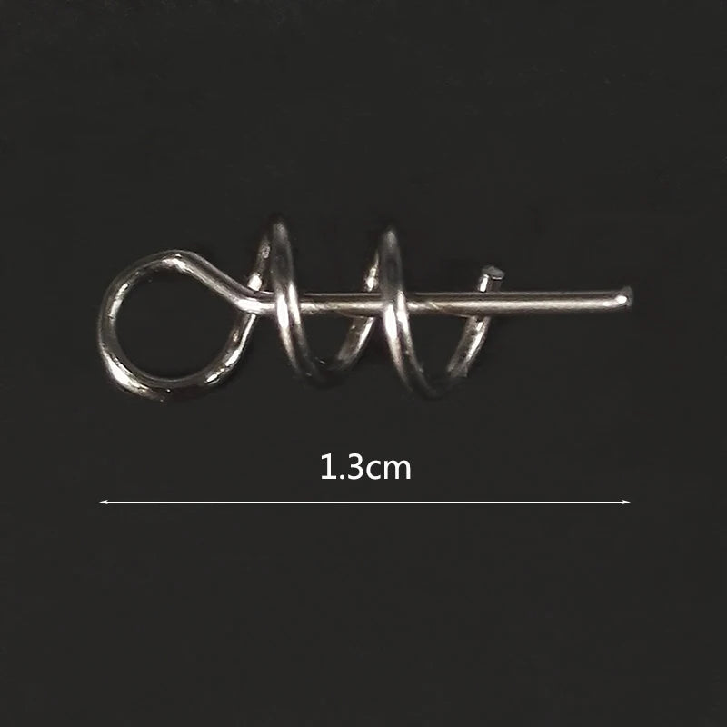 50PCS Spring Lock Pins – Soft Bait Stainless Hook Connectors