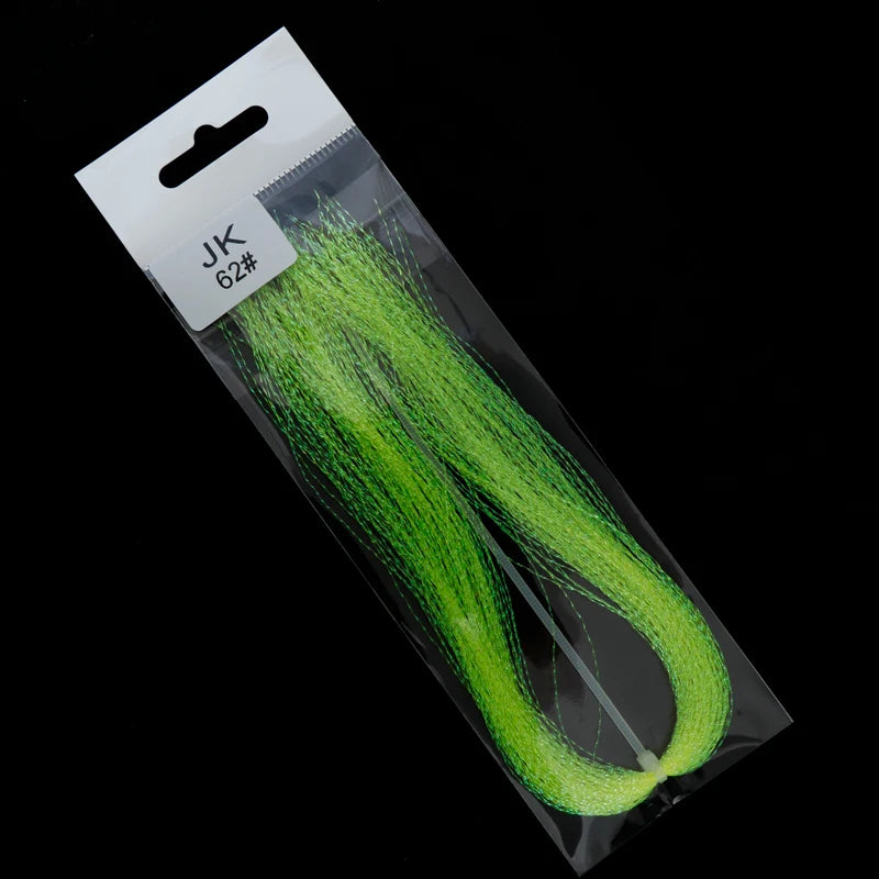 JK Glow UV Holographic Tinsel – Twisted Flashabou for Jig Hook Assist & Lure Making