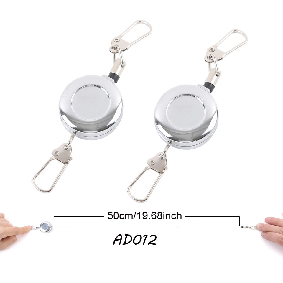 MAXIMUMCATCH Fly Fishing Zinger Retractor Badge Holder with Steel Cord and Magnetic Plate
