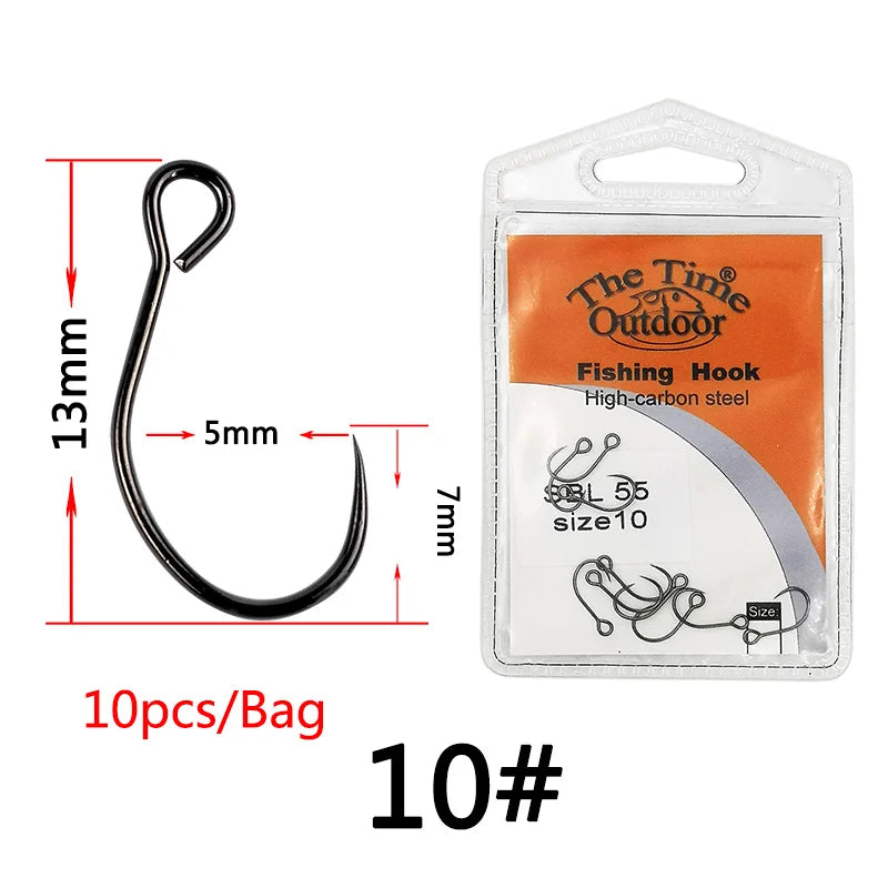 10PCS Big Ring Lure Hooks – Barbless Hooks for Mini Crankbaits & Small Minnows
