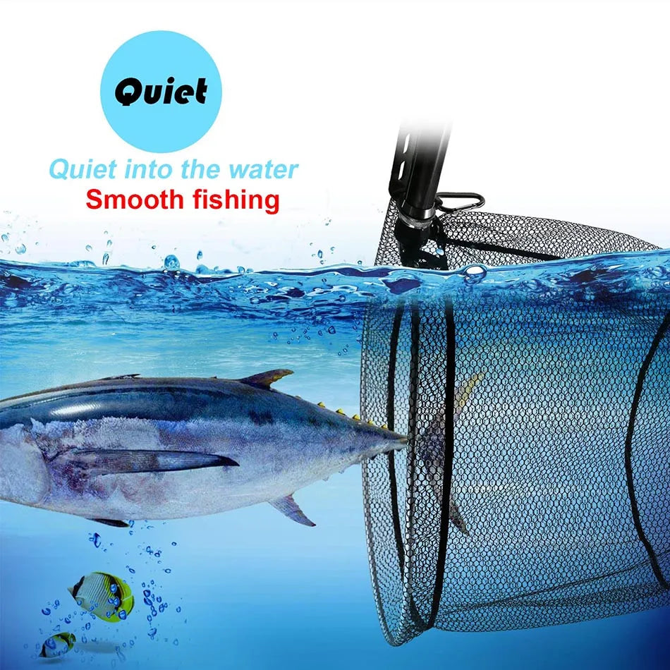 Collapsible Rubberized Landing Net – 4-Section Folding Design