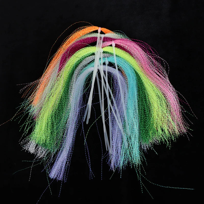 JK Glow UV Holographic Tinsel – Twisted Flashabou for Jig Hook Assist & Lure Making