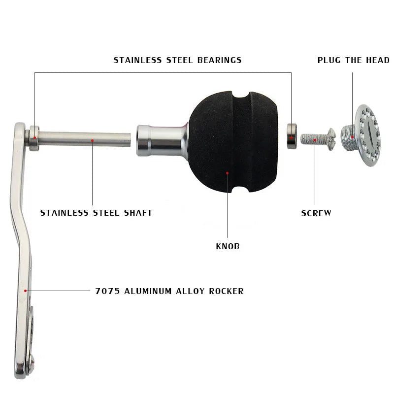 92MM/94MM EVA Reel Handle – Aluminium Alloy for Baitcasting Reels