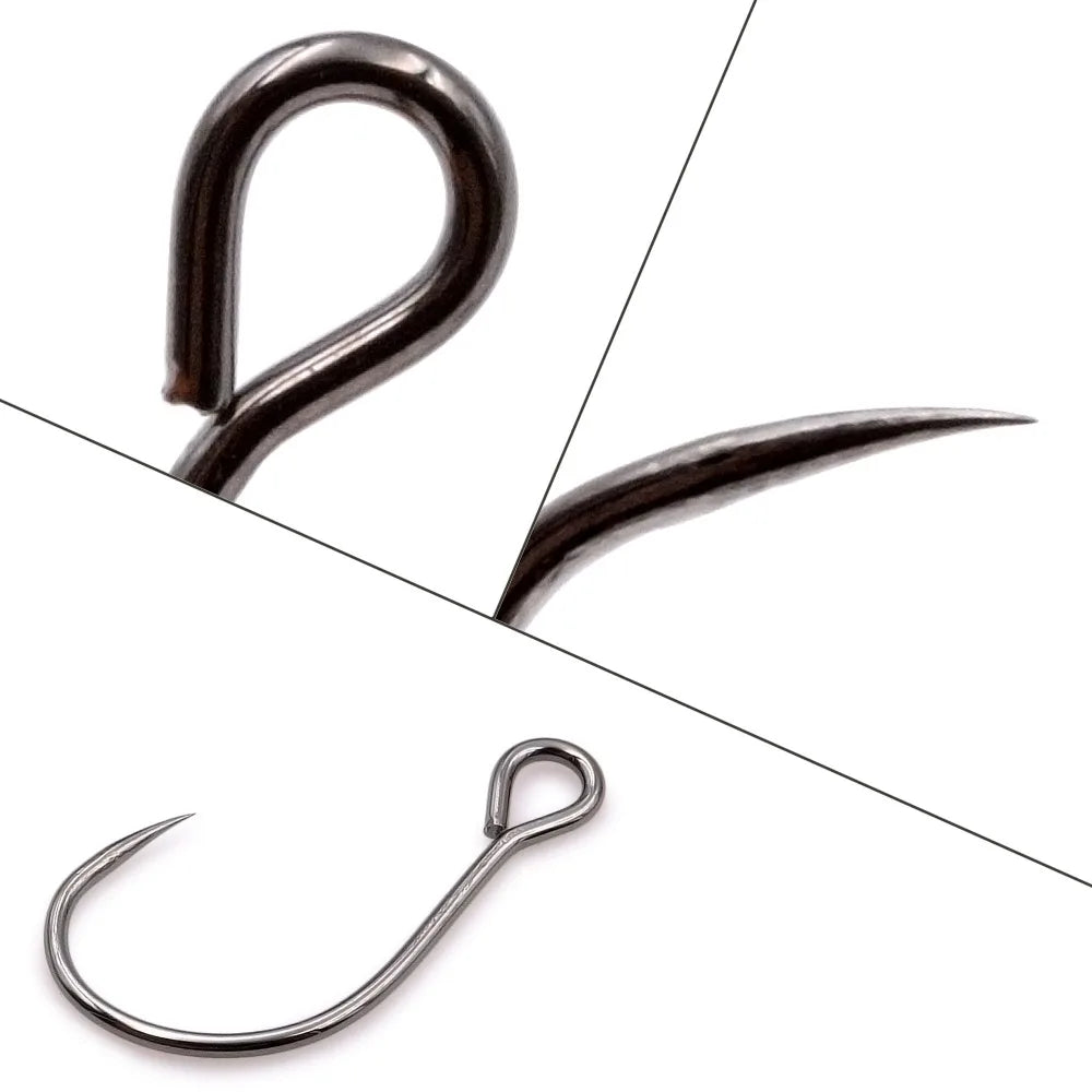 10PCS Big Ring Lure Hooks – Barbless Hooks for Mini Crankbaits & Small Minnows