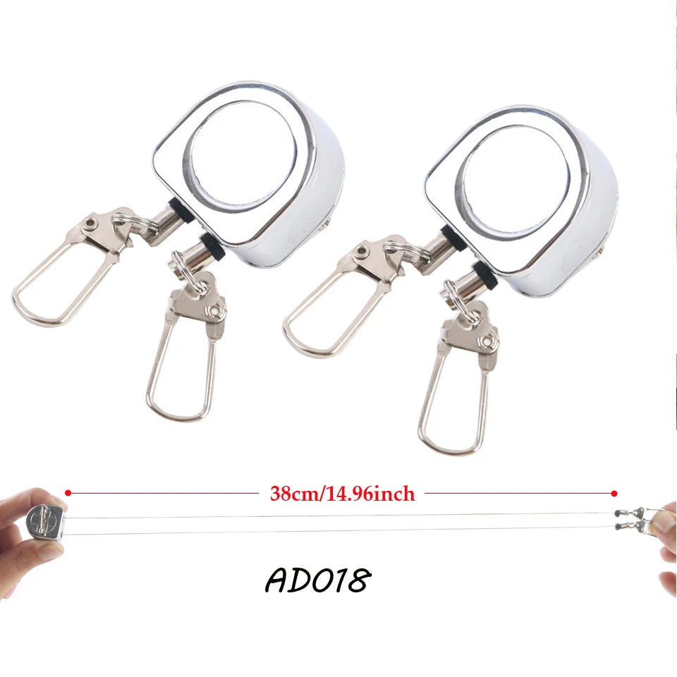 MAXIMUMCATCH Fly Fishing Zinger Retractor Badge Holder with Steel Cord and Magnetic Plate