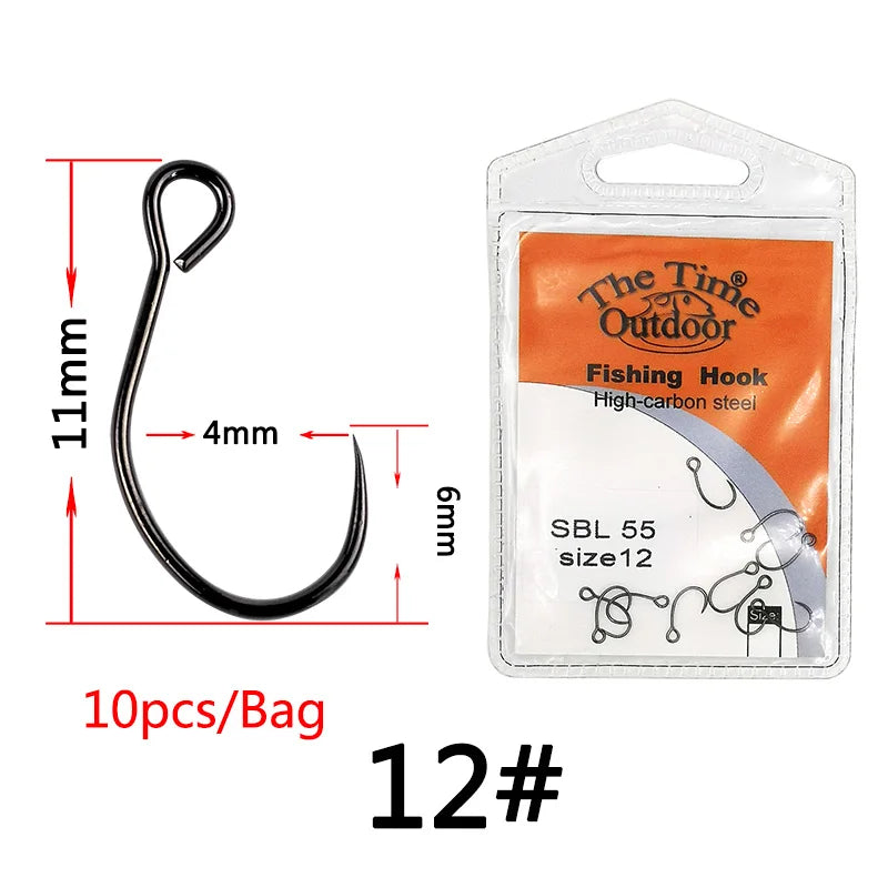 10PCS Big Ring Lure Hooks – Barbless Hooks for Mini Crankbaits & Small Minnows