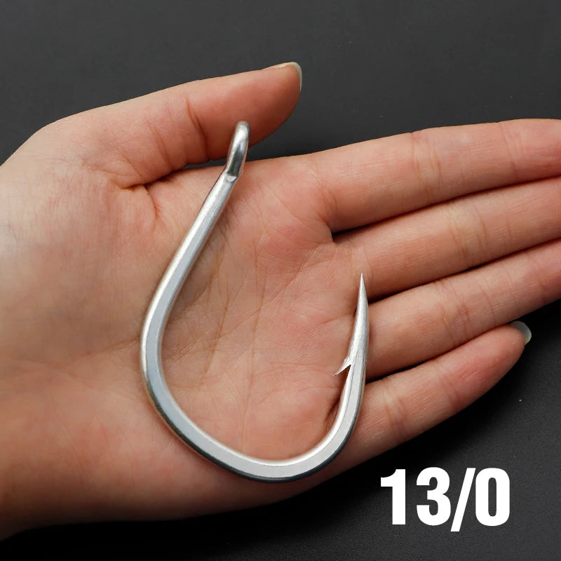10PCS 13/0-5/0 Heavy-Duty Jig Hooks – High Carbon Steel Saltwater Fishing Hooks