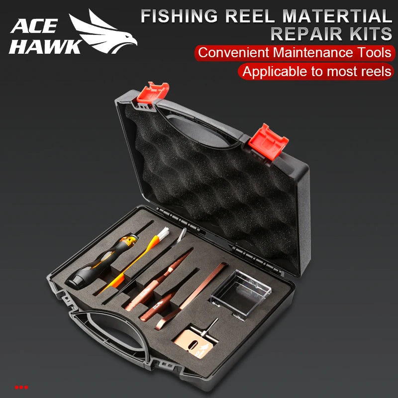 DIY Baitcasting Reel Repair Kit with Tools, Pullers & Storage Box