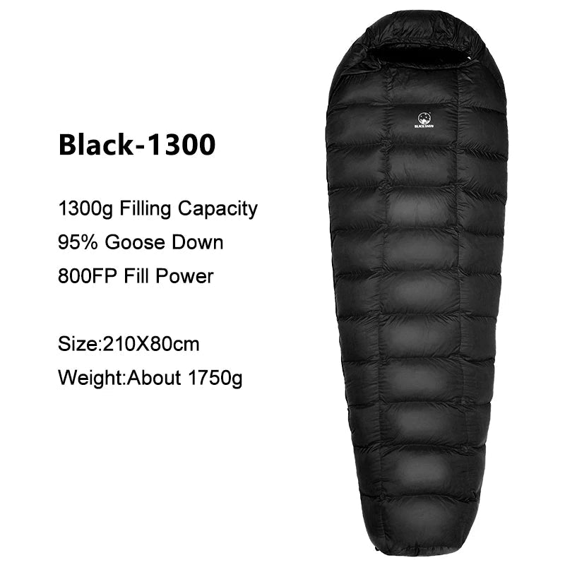 BLACK SNOW High Quality Goose Down Sleeping Bag – Premium Outdoor Camping & Hiking Gear